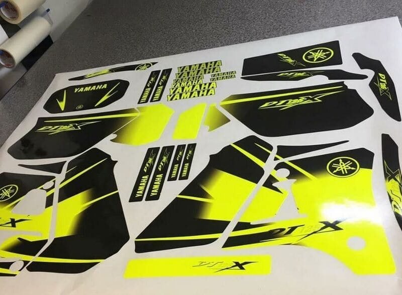 Kit Deco Dtx Yamaha 125 Dt Dtr Jaune Fluo