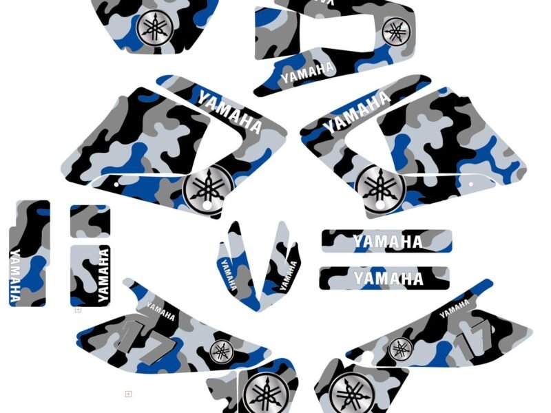 Kit Deco Moto 125 Dtr Dtx Camouflage Bleu