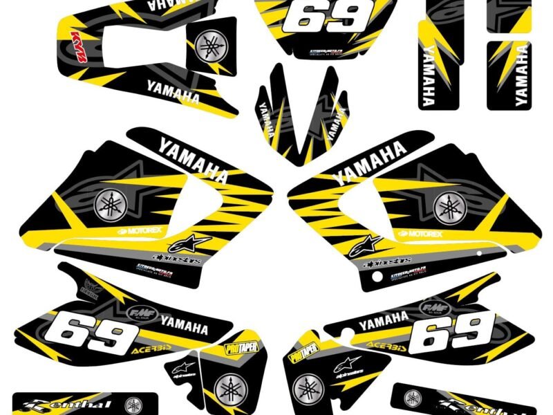 Kit Deco Moto Yamaha 125 Dt Dtr Dtre Dtx Alpinstars Noir Jaune