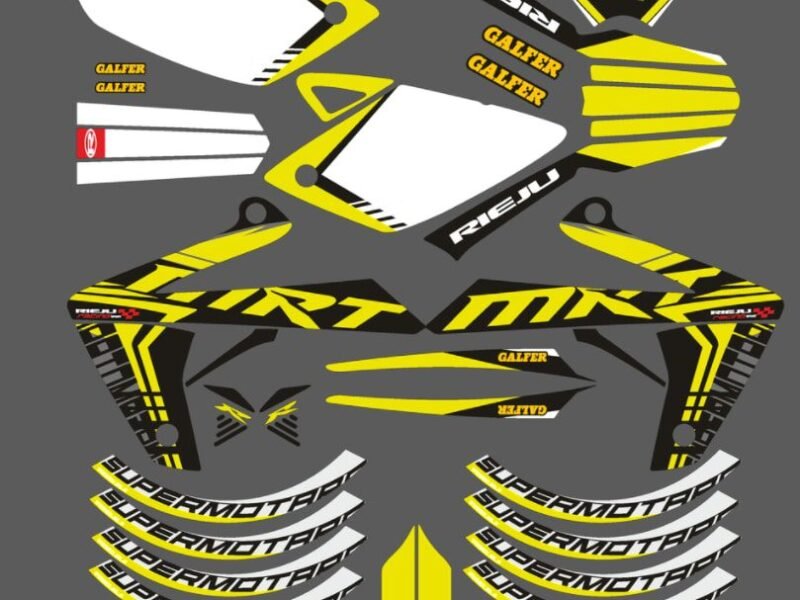 kit deco rieju 50 mrt motard jaune