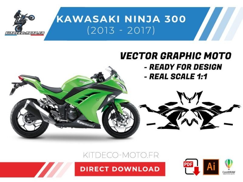 template vector kawasaki ninja 300 2013 2017