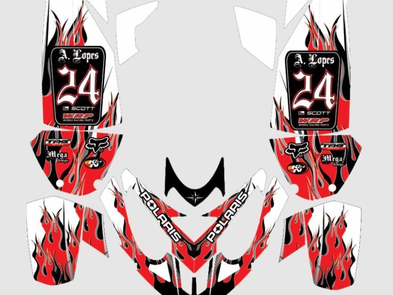 kit deco polaris predator 500 flamme rouge 2