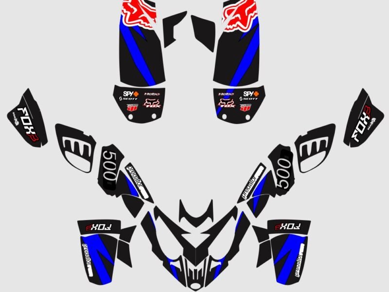 kit deco polaris predator 500 fox bleu