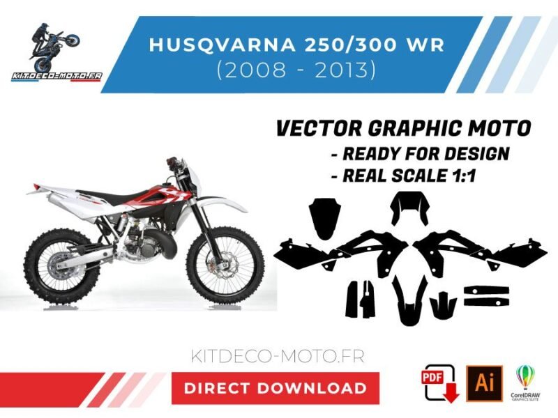 template vector husqvarna 250 300 wr 2008 2013