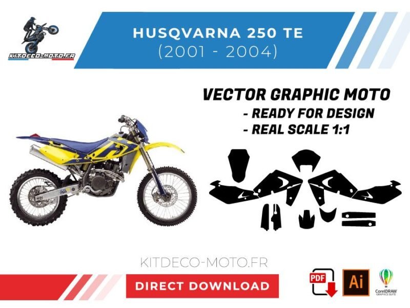 template vector husqvarna 250 te 2001 2004
