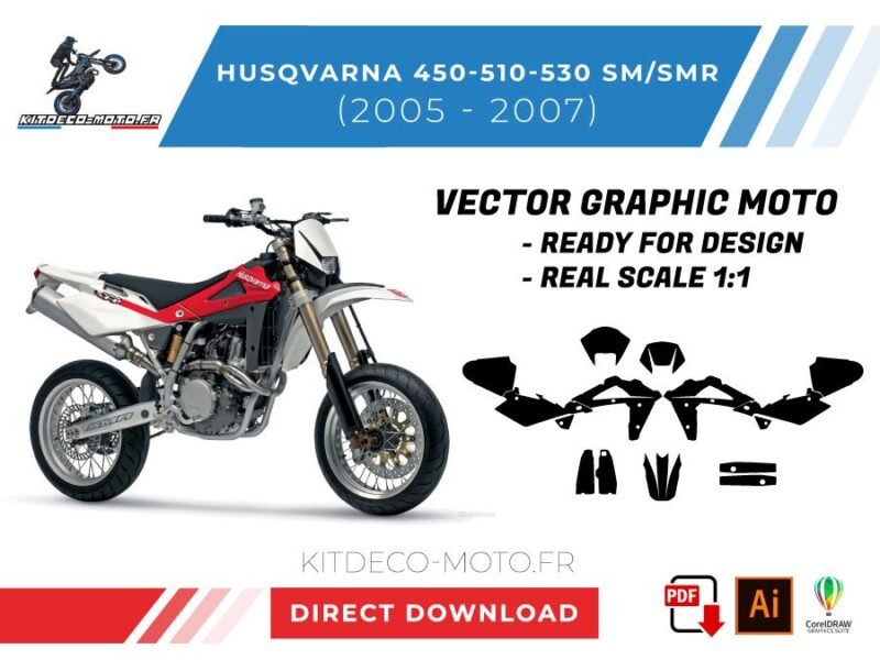 template vector husqvarna 450 510 530 sm smr 2005 2007