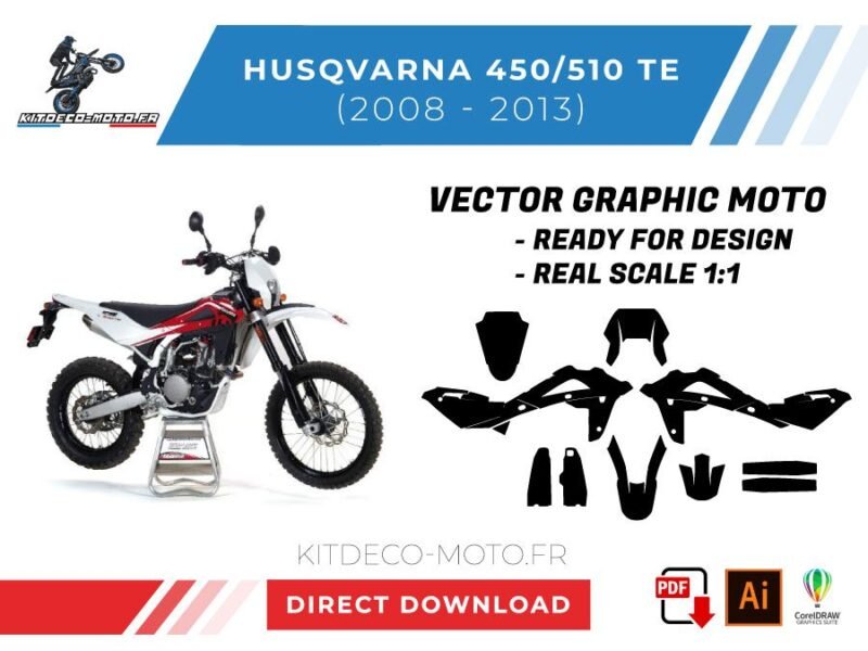 template vector husqvarna 450 510 te 2008 2013