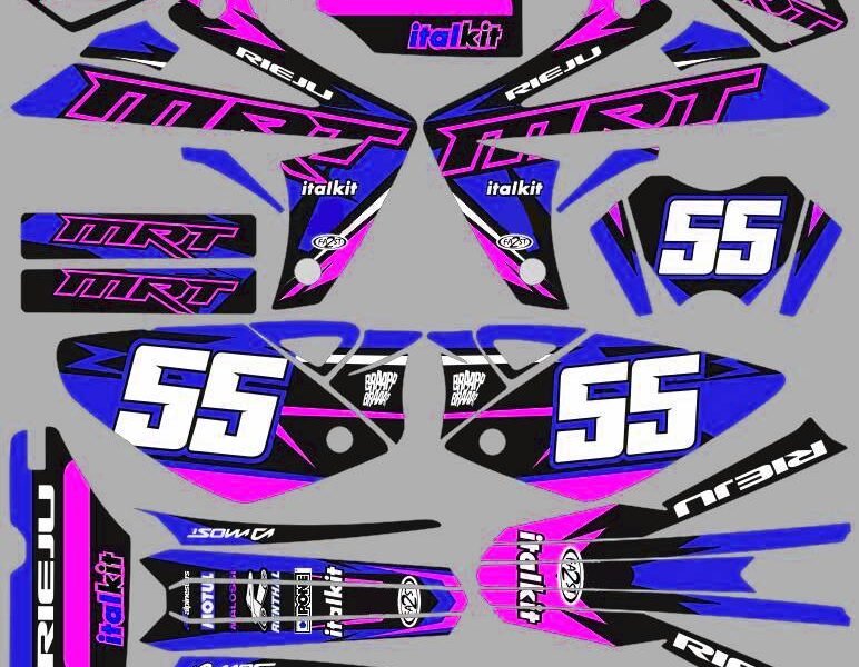 kit déco rieju 50 mrt craft rose / bleu