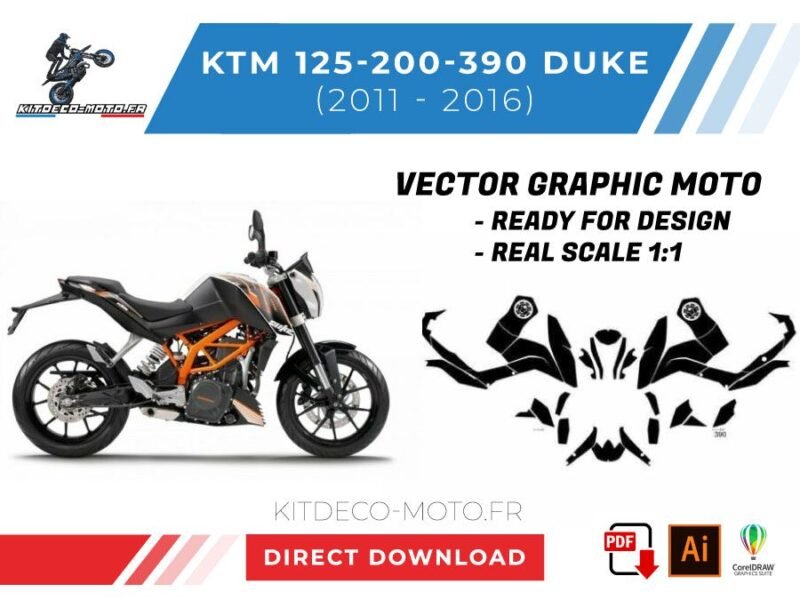template vector ktm 125 200 390 duke 2011 2016