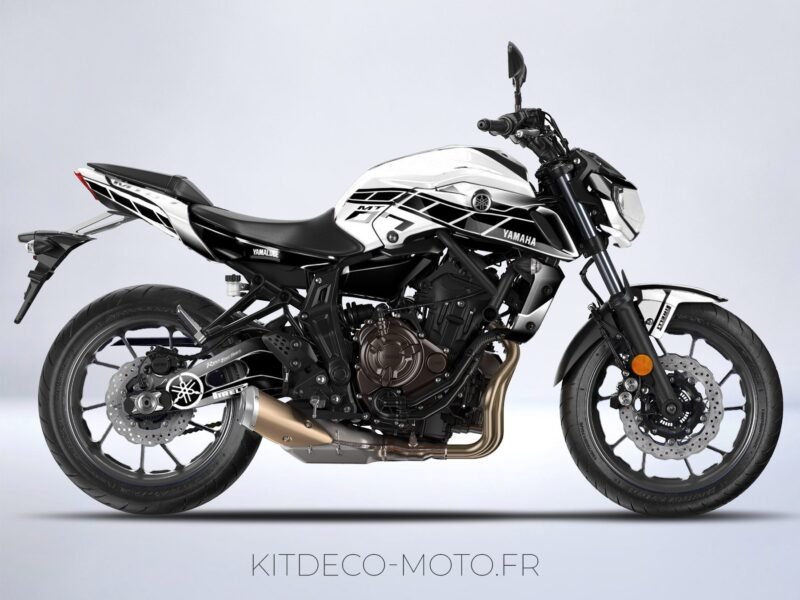 kit deco moto yamaha mt 07 anniversaire blanc