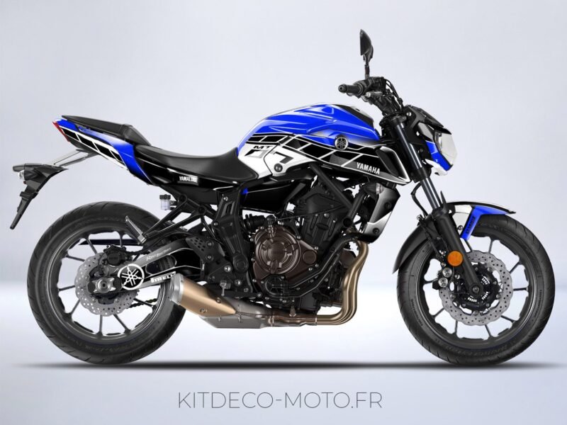 kit deco moto yamaha mt 07 anniversaire bleu