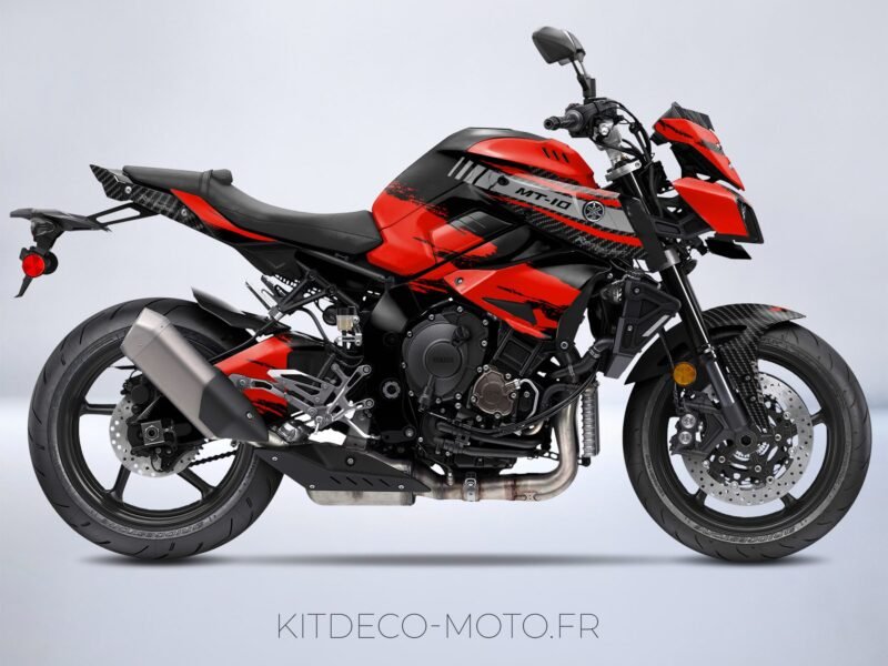 kit deco moto yamaha mt 10 carbon rouge mockup
