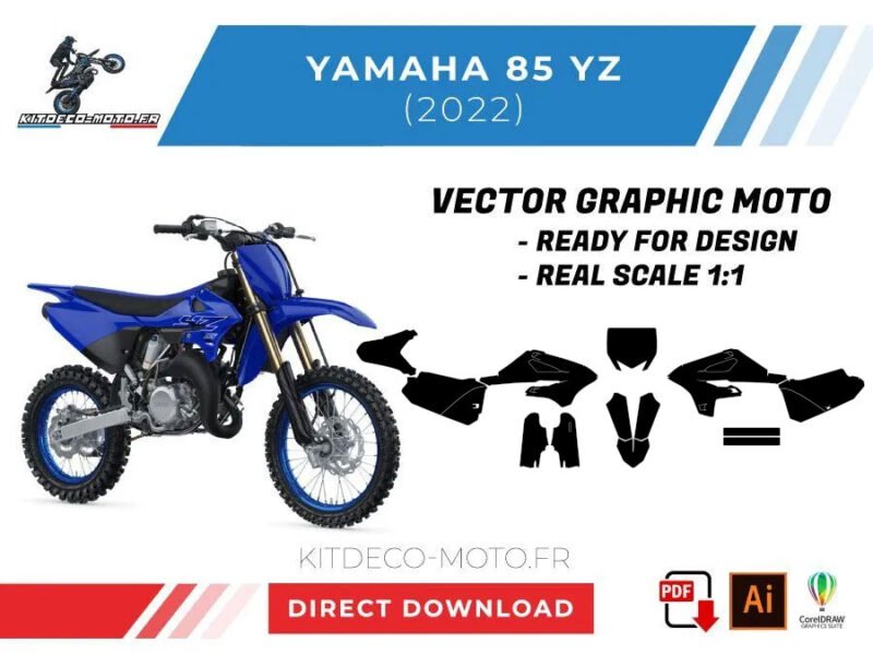 template yamaha 85 yz (2022 2023 2024) vector