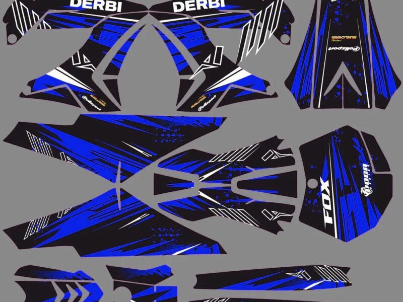 kit déco derbi 50 carénage tnt monster bleu