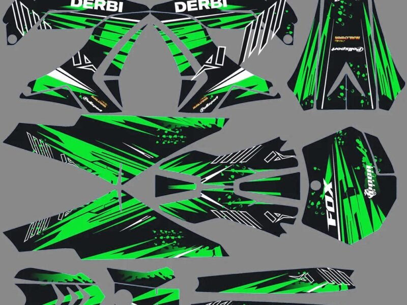 kit déco derbi 50 carénage tnt monster bleu