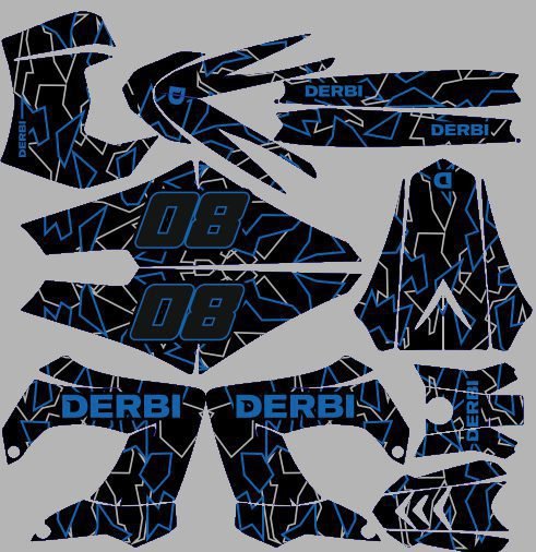 kit déco derbi 50 carénage victoria bull tun'r 