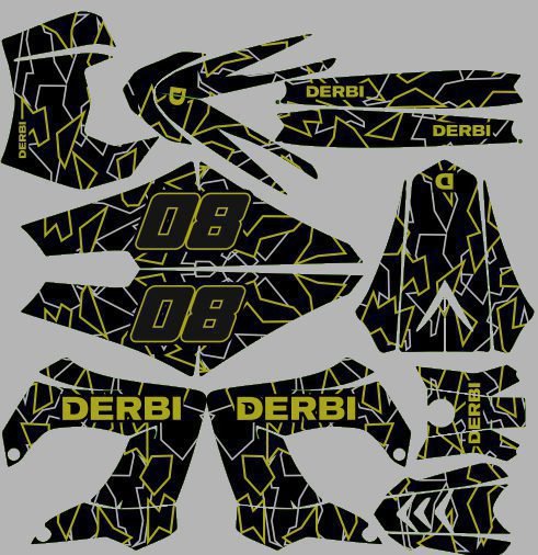 kit déco derbi 50 carénage victoria bull tun'r 