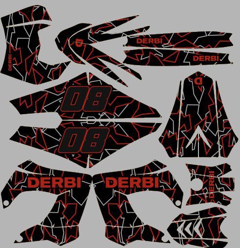 kit déco derbi 50 carénage victoria bull tun'r 