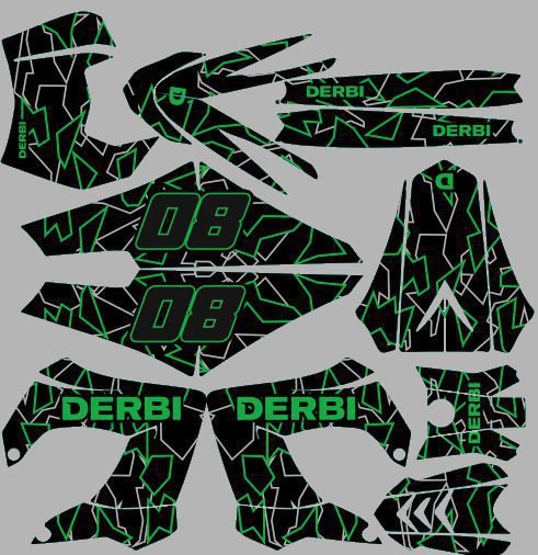 kit déco derbi 50 carénage victoria bull tun'r 