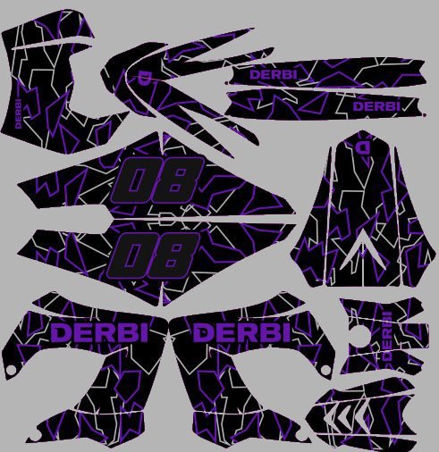 kit déco derbi 50 carénage victoria bull tun'r 