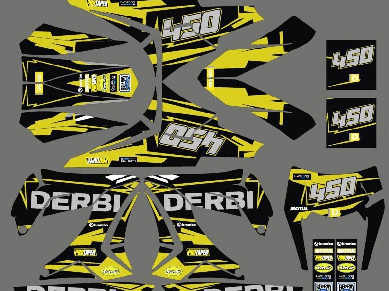 kit déco derbi 50 carénage tnt monster bleu