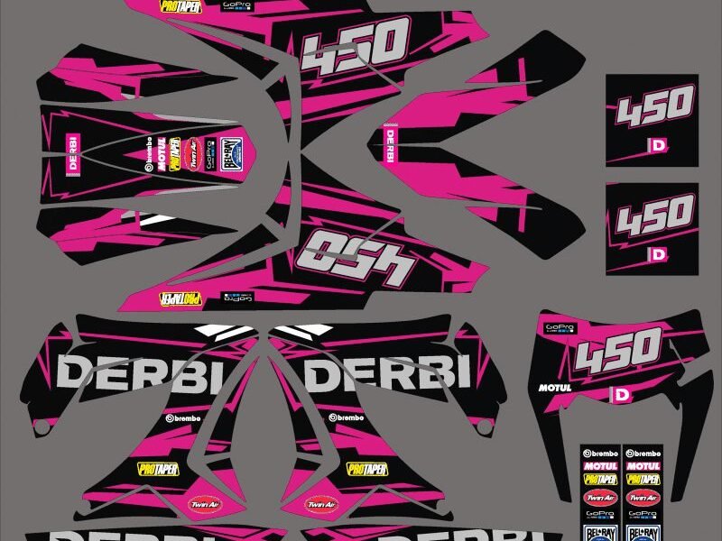 kit déco derbi 50 carénage tnt monster bleu