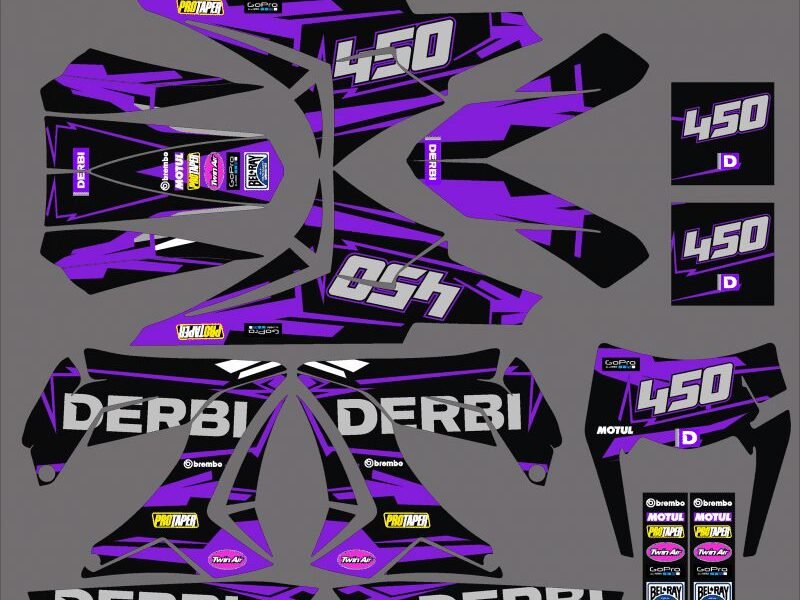 kit déco derbi 50 carénage tnt monster bleu