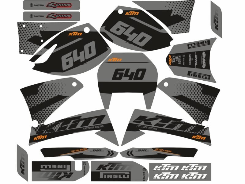 kit déco ktm 640 lc4 factory gris