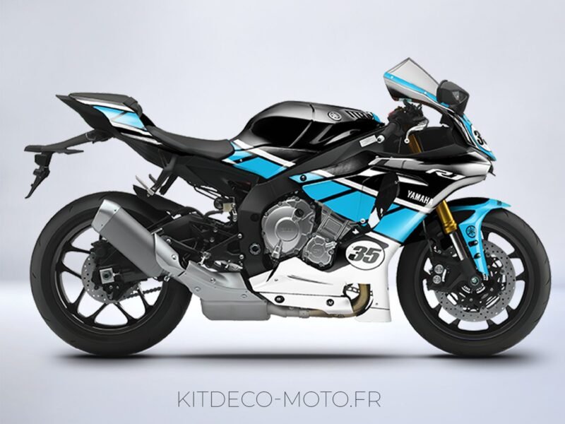 kit déco yamaha r1 anniversaire cyan