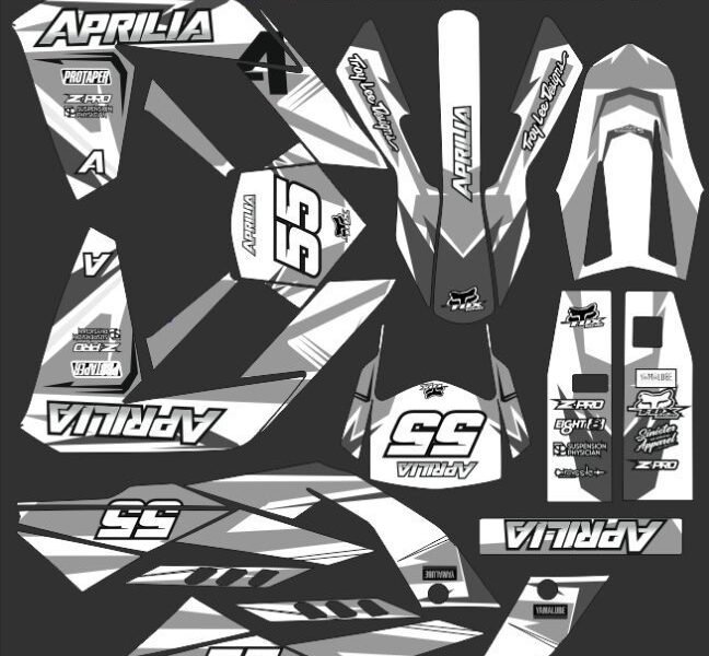 kit déco aprilia 50 rx / sx (2006 2017) craft gris