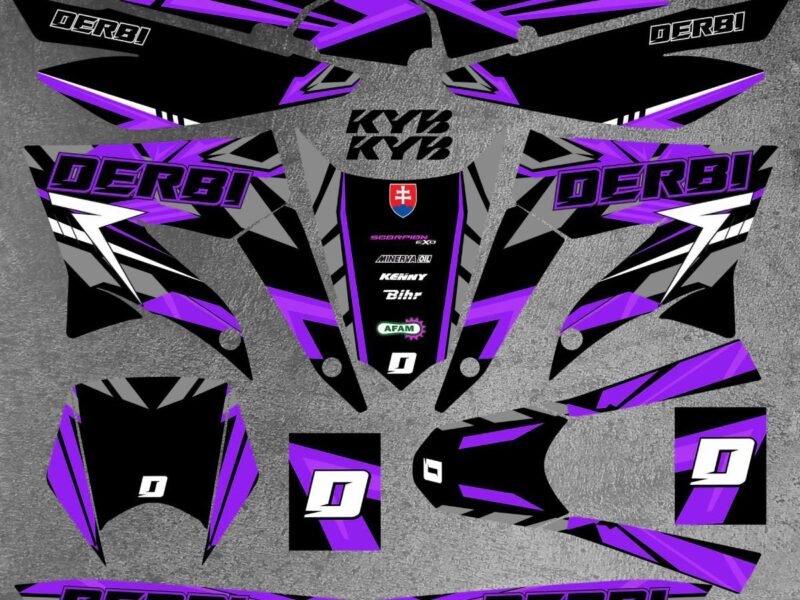 kit déco derbi 50 x treme / racing carem violet