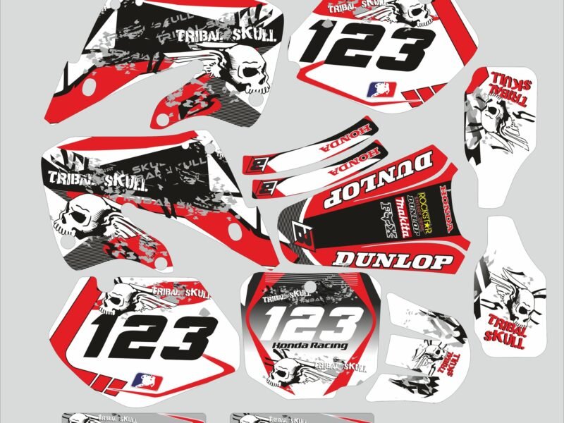 kit déco honda 125 / 250 cr (1997 1999) – tribal skull