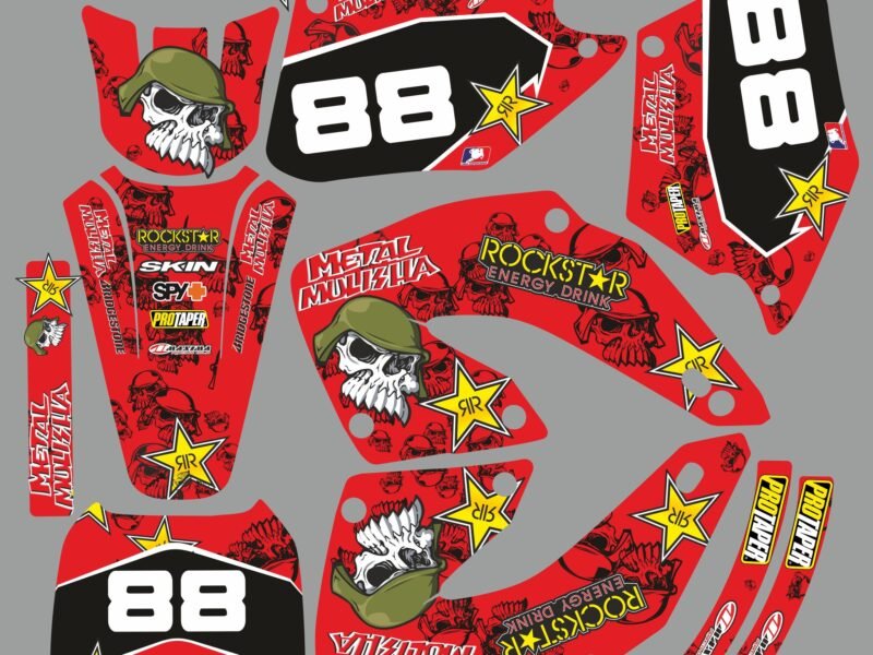 kit déco honda 125 / 250 cr (2000 2001) – rockstar rouge #2