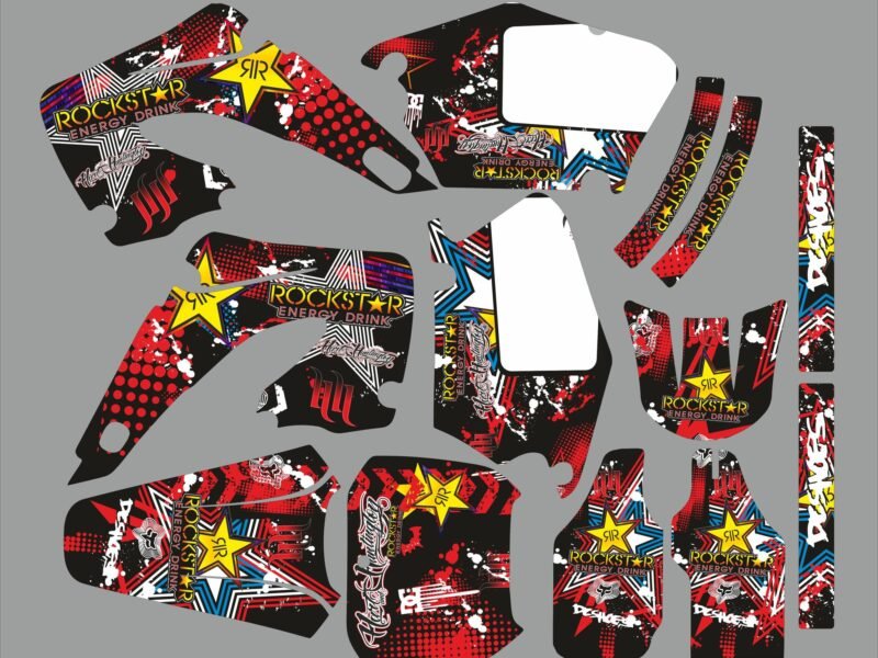 kit déco honda 125 / 250 cr (2000 2001) – rockstar rouge