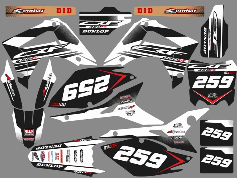 kit déco honda 450 crf (2013 2016) factory blanc