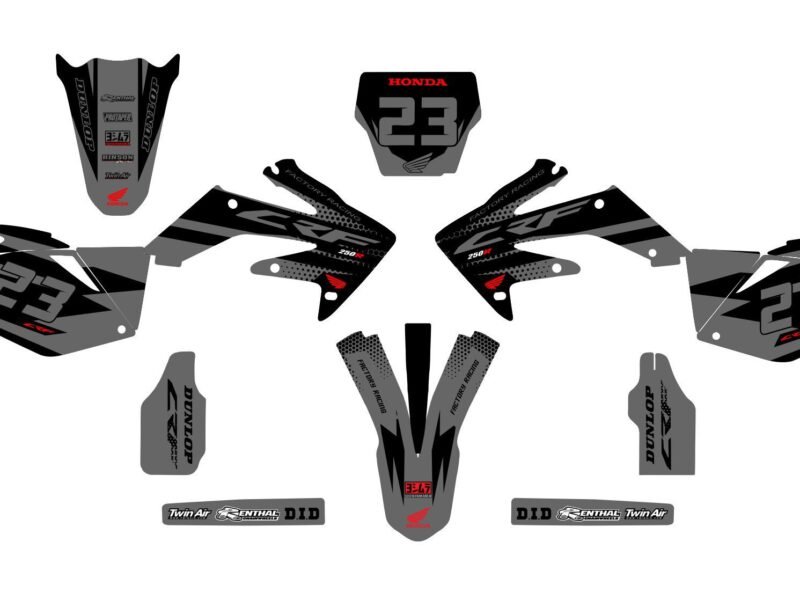 kit déco honda 250 crf (2006 2009) factory gris