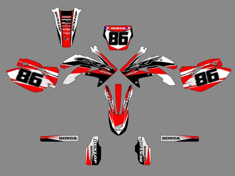 kit déco honda 450 crf (2005 2008) racing rouge