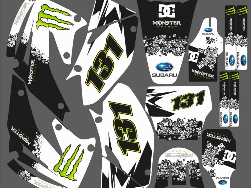 kit déco honda 450 crf (2002 2004) monster blanc