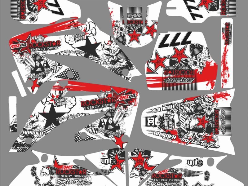 kit déco honda 450 crf (2002 2004) rockstar rouge