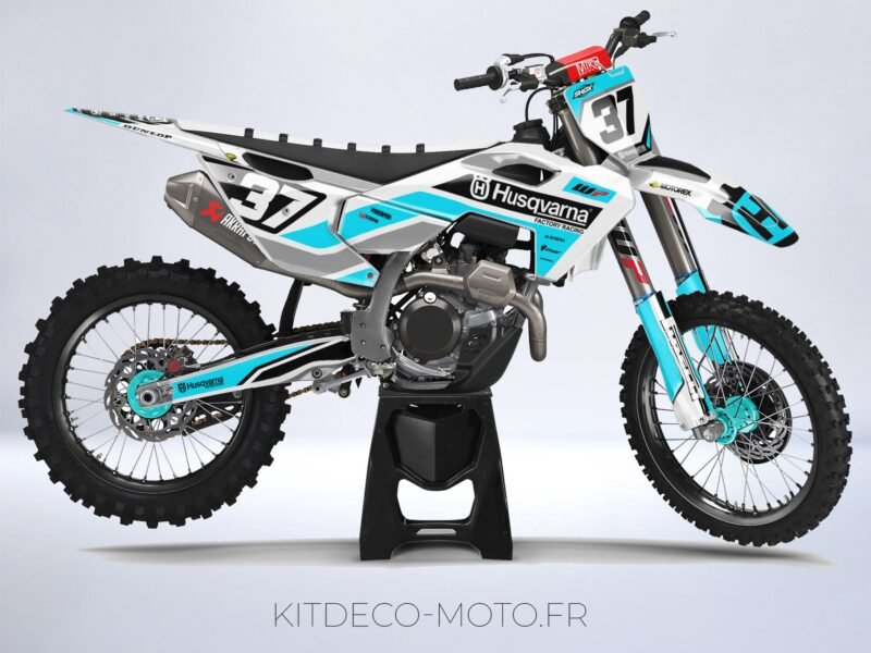kit déco husqvarna 250 / 450 fc (2023) texte cyan