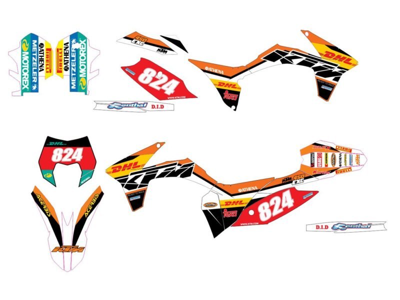 kit déco ktm exc / exc f (2012 2013) dhl