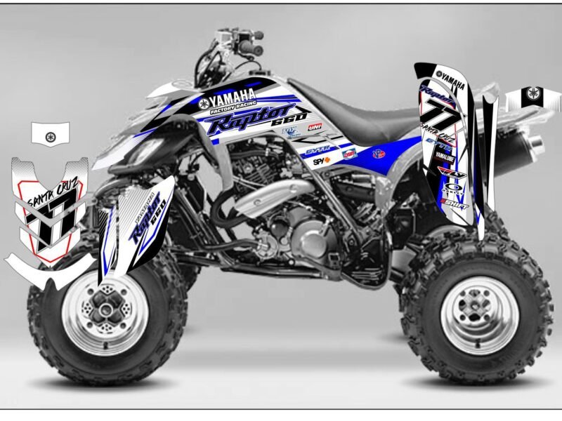 kit déco yamaha yfm 660 raptor factory racing bleu