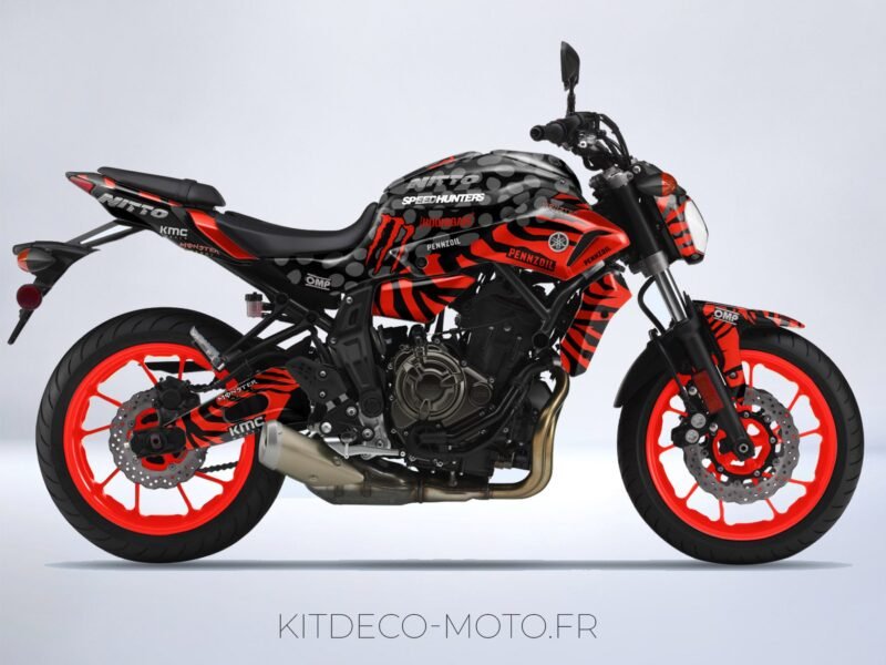 kit déco yamaha mt 07 tiger rouge