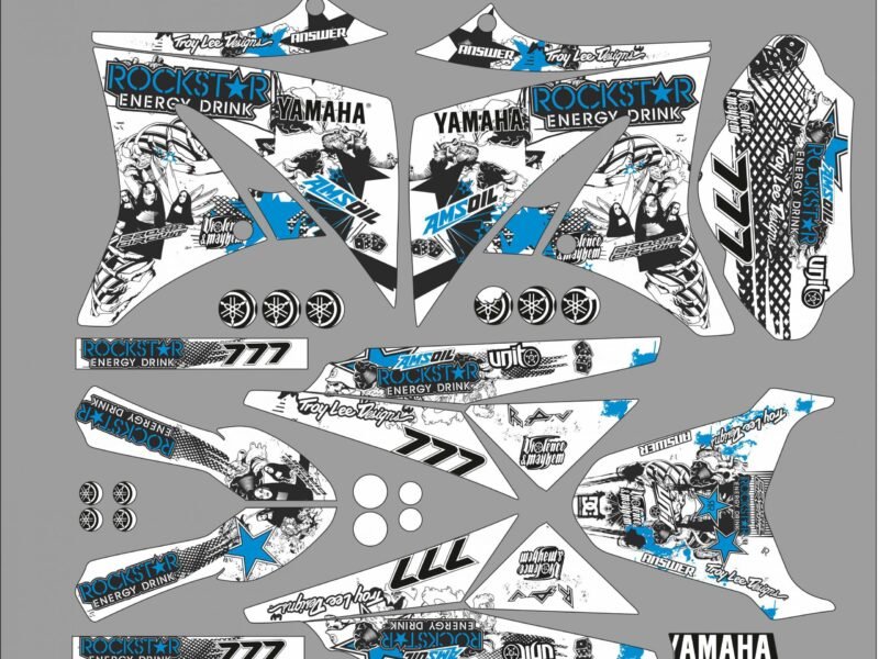 kit déco yamaha xt 125 – rockstar bleu