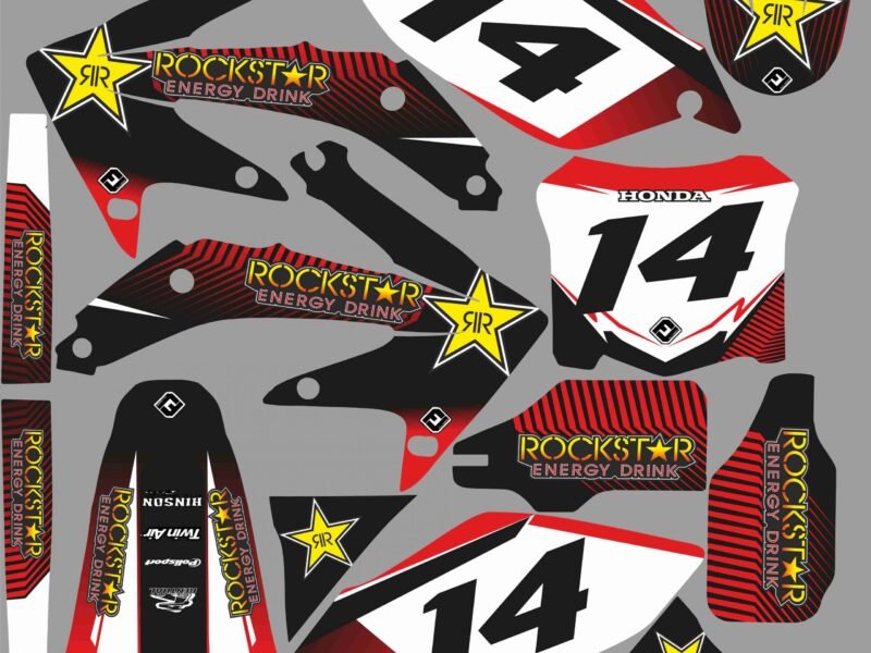 kit déco honda 450 crf (2005 2008) rockstar noir
