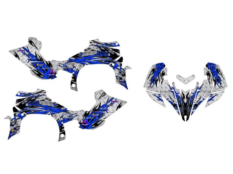 kit déco yamaha yfm 450 yfz carbone bleu