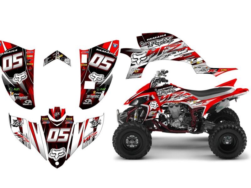 kit déco yamaha yfm 450 yfz fox rouge