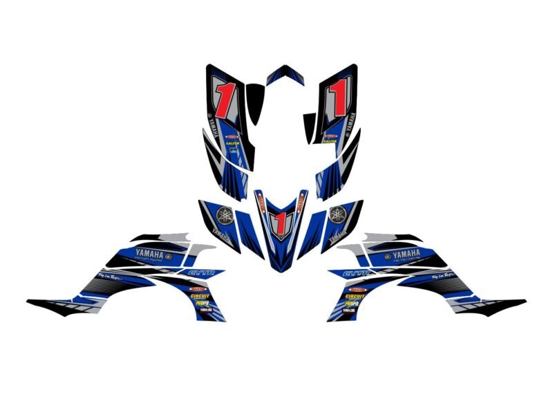 kit déco yamaha yfm 450 yfz line bleu