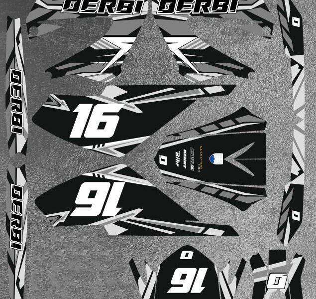 kit déco derbi 50 xtreme xrace carem blanc