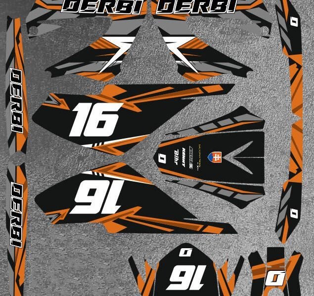kit déco derbi 50 xtreme xrace carem orange